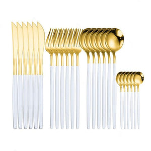Guld Nordic Cutlery Set - White Gold